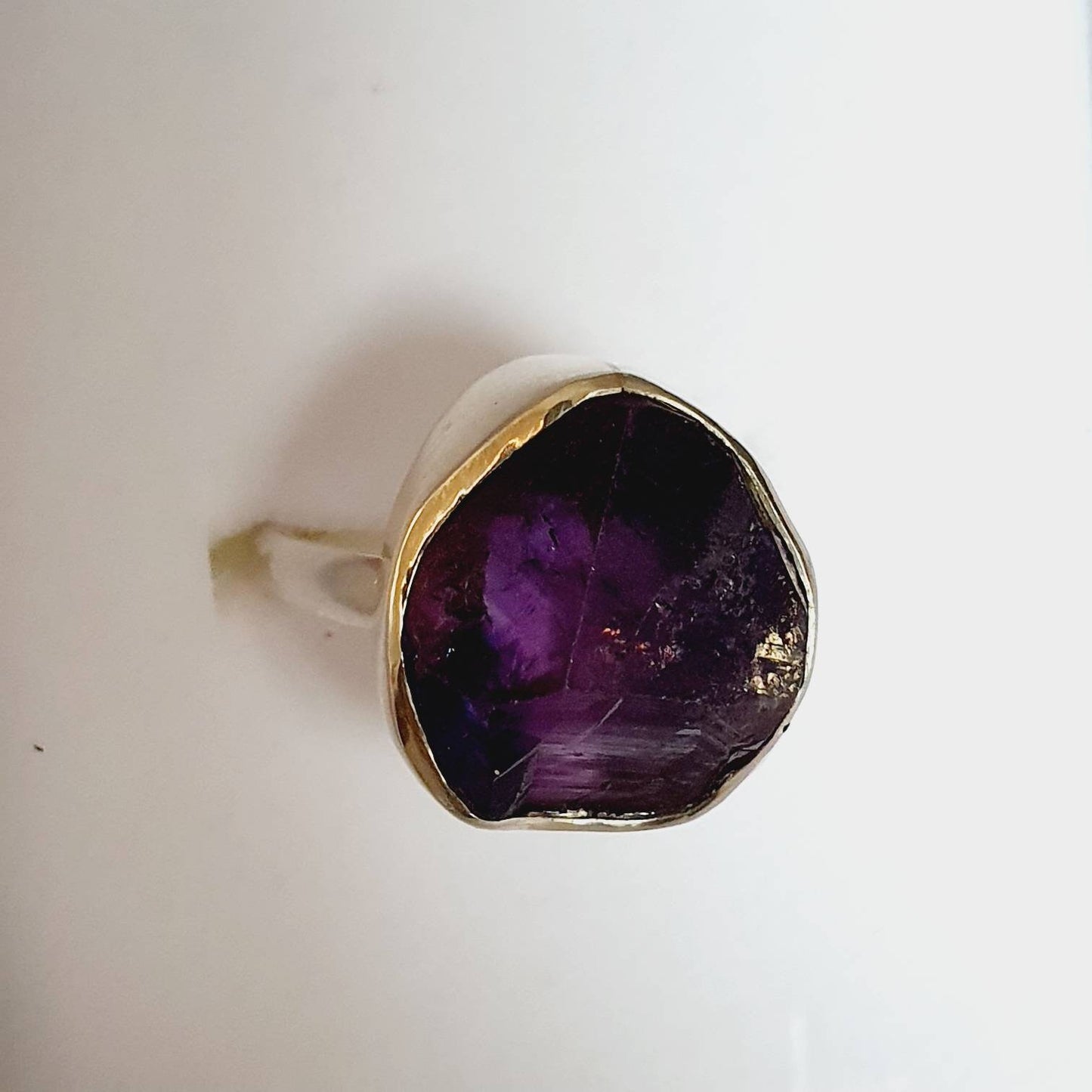 Raw amethyst rings