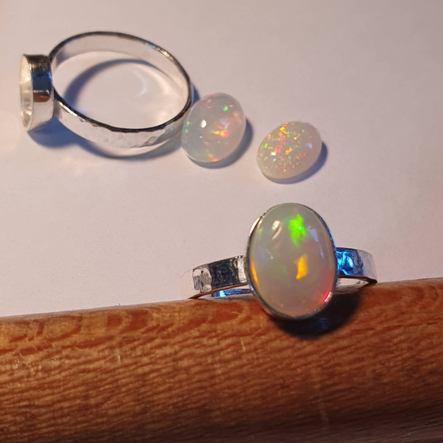 Natiral Ethiopian Opal Ring handmade
