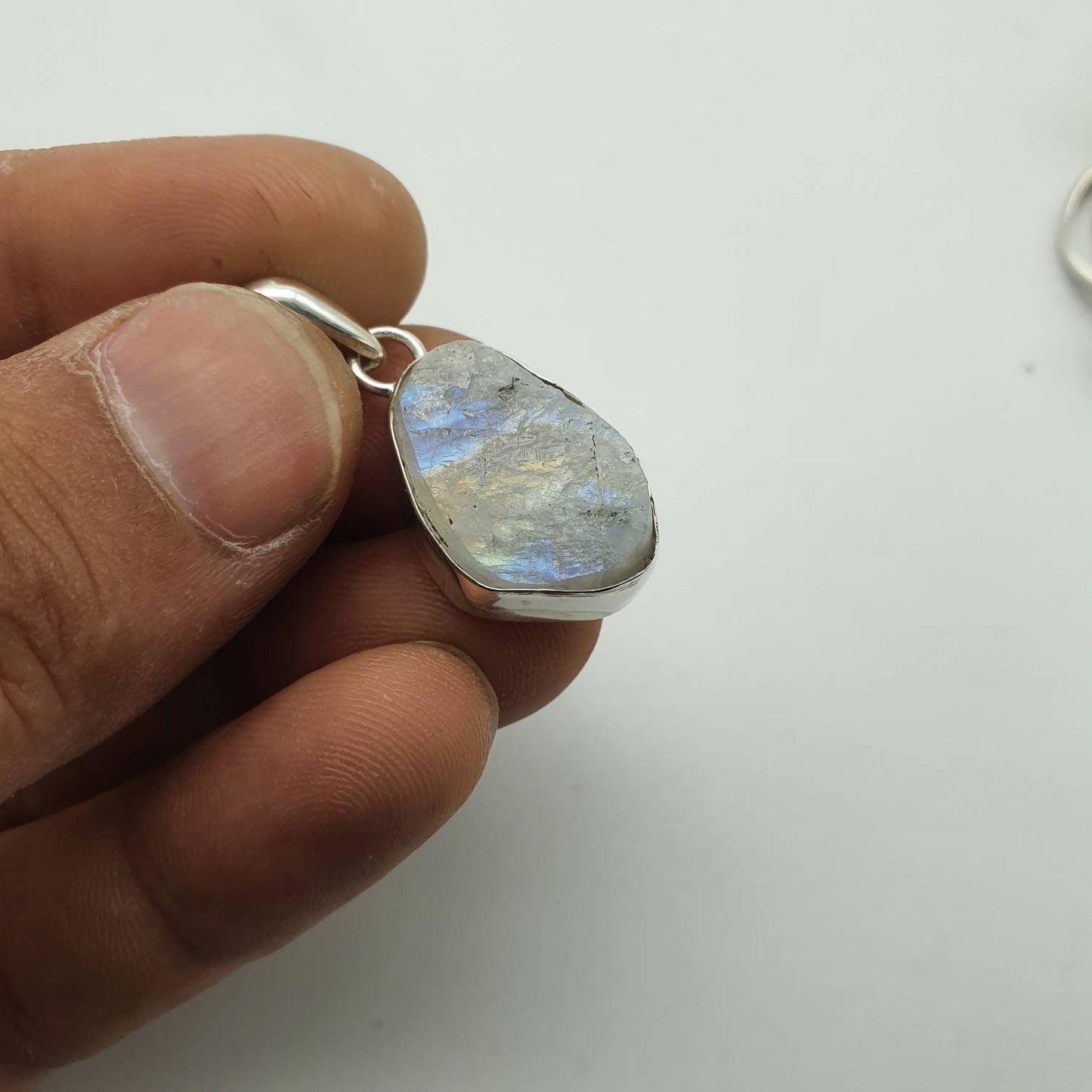 Raw moonstone pendant