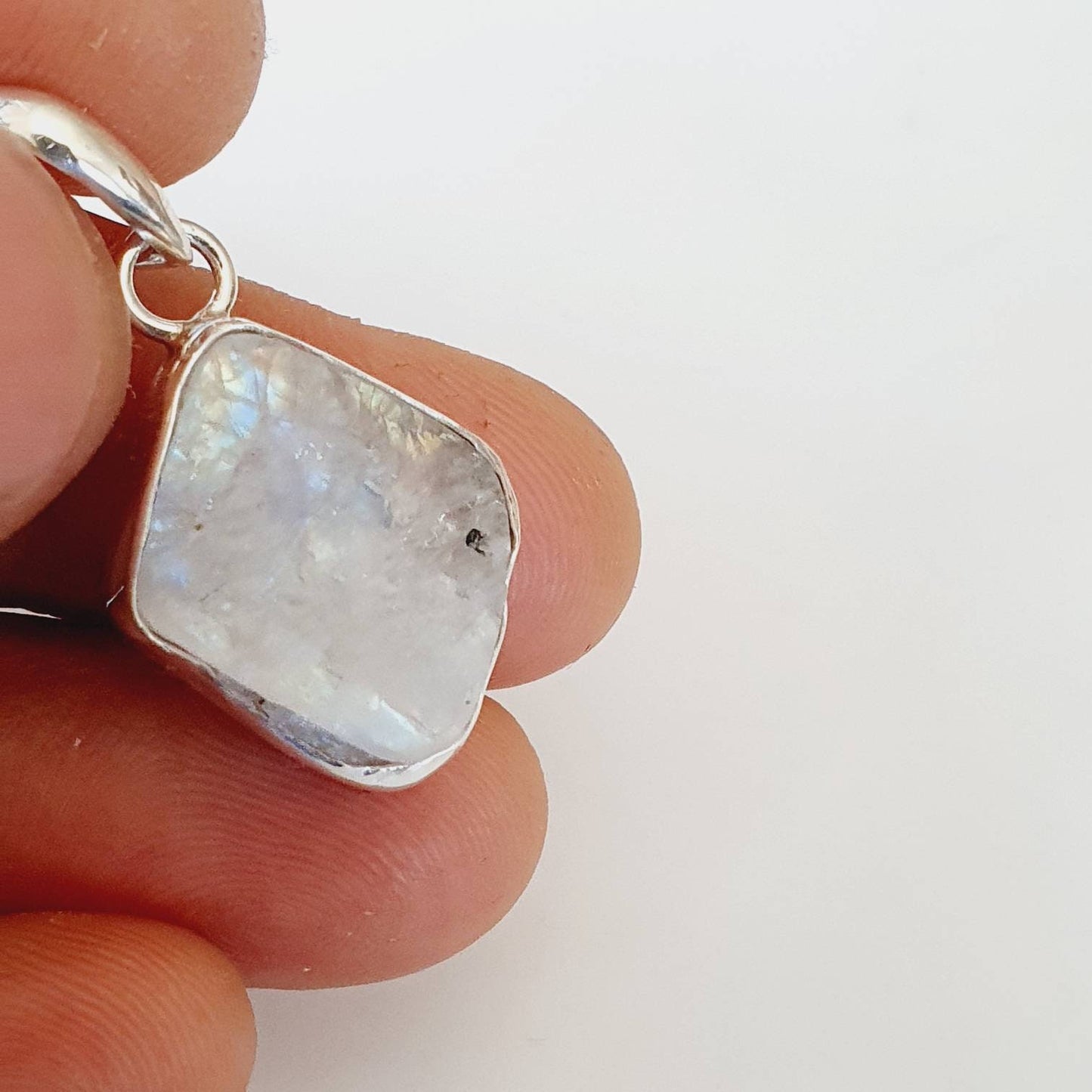 Raw moonstone pendant