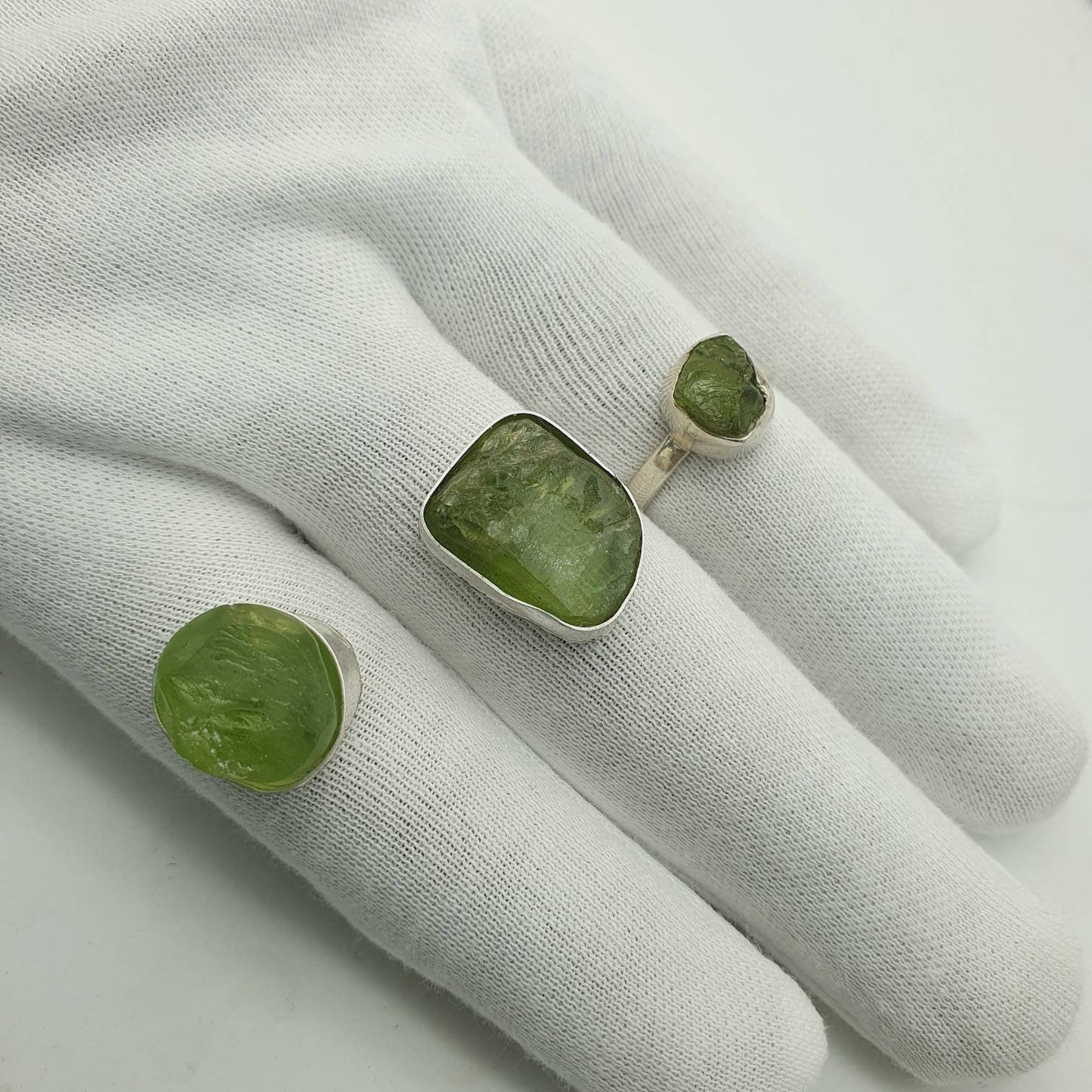 Genuine Raw Peridot Rings