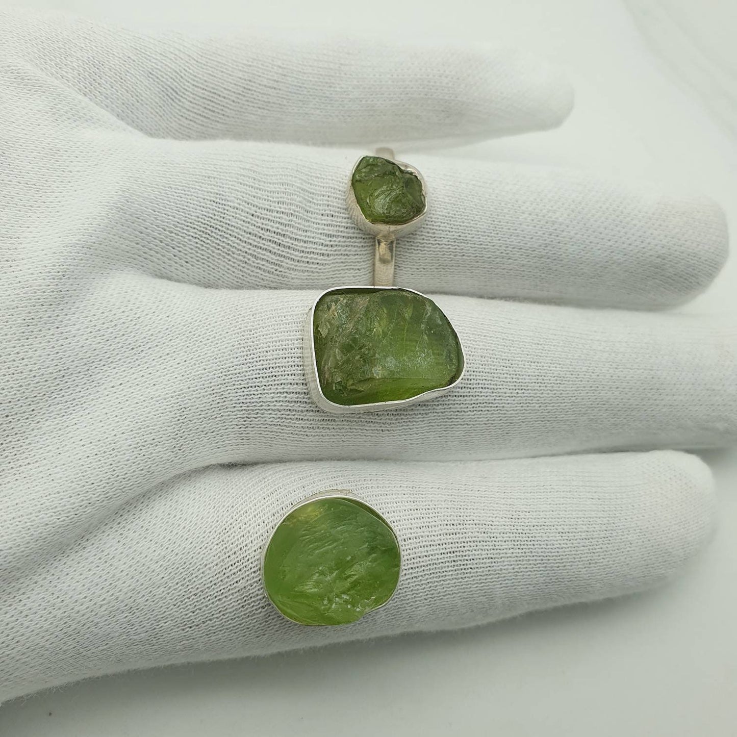 Genuine Raw Peridot Rings