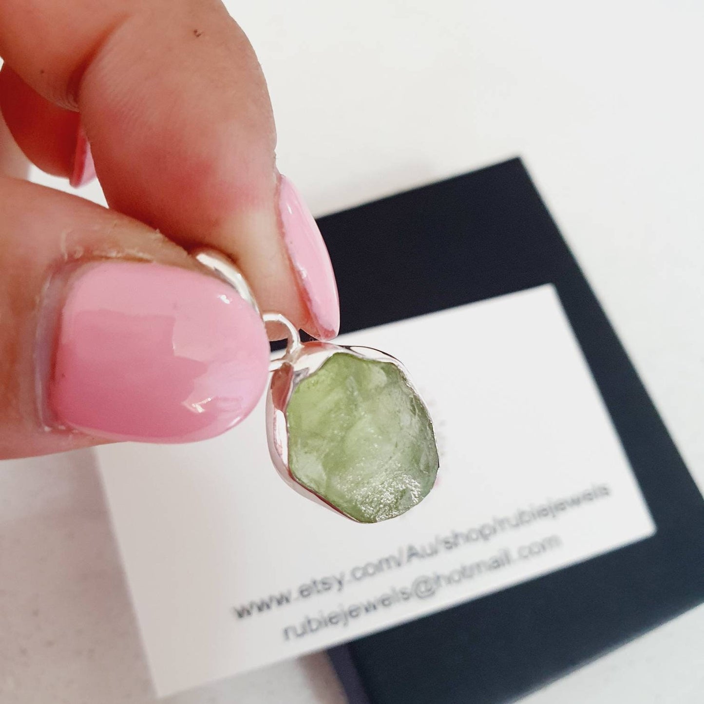 Raw Peridot pendant