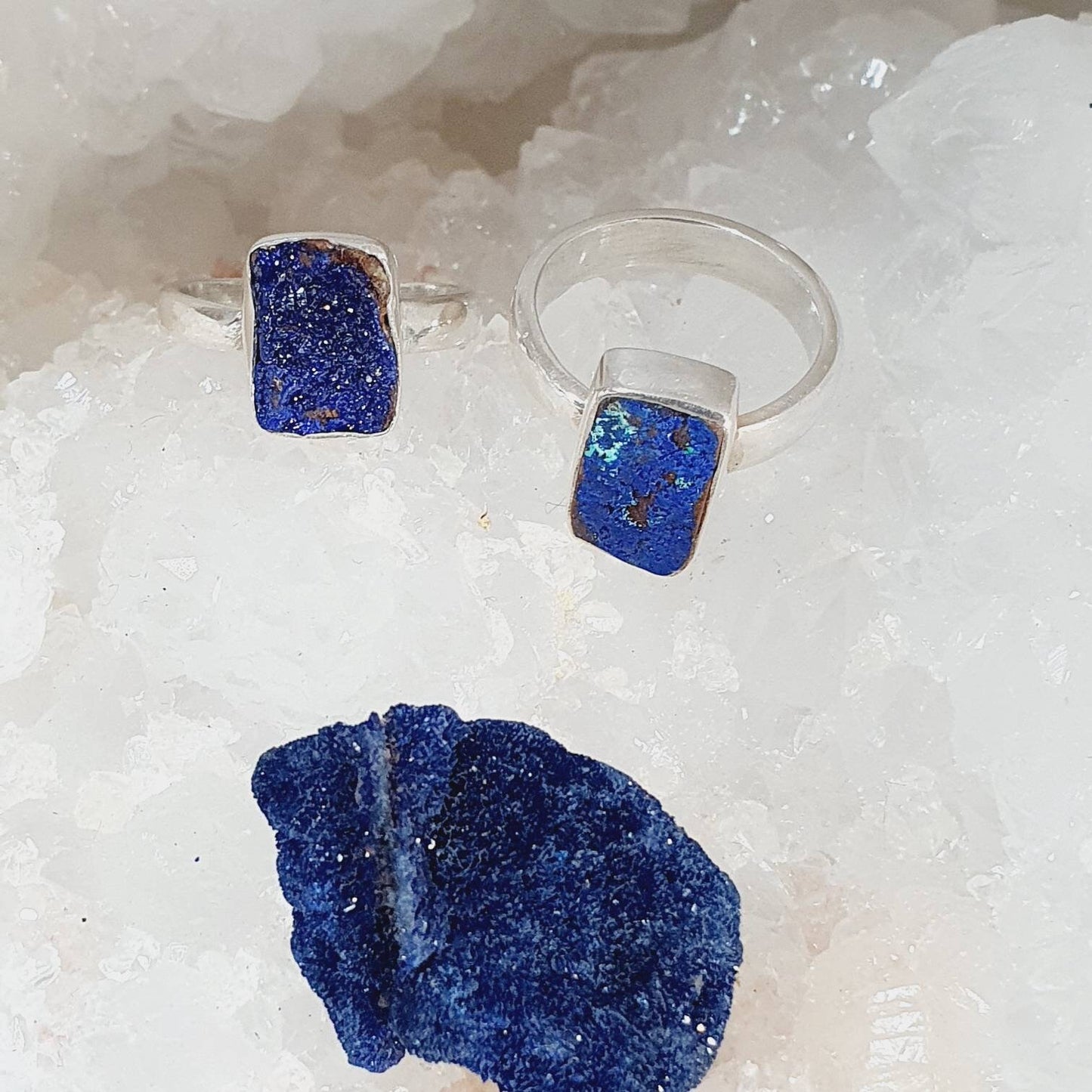 Raw Azurite Ring 925 Sterling Silver | Handmade Natural Azurite Gemstone Ring | Personalised Options