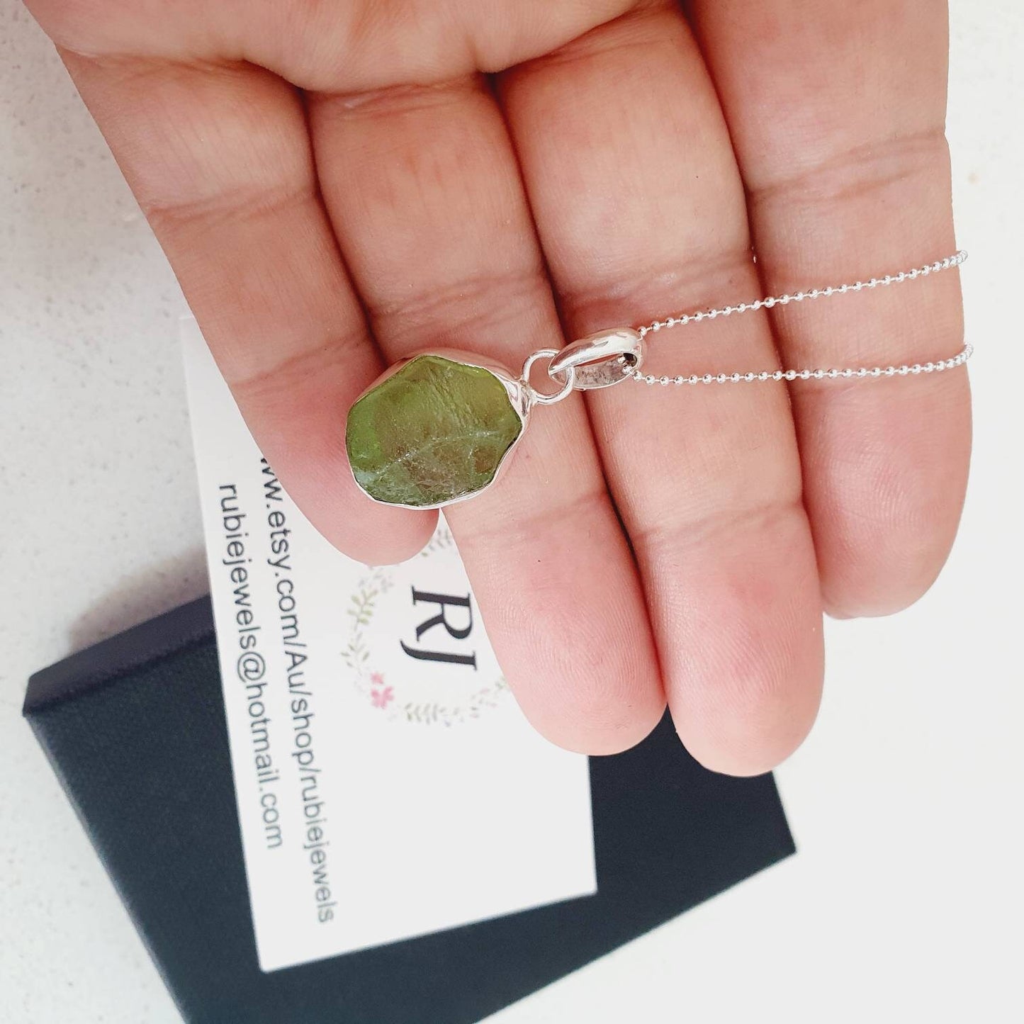 Raw Peridot pendant