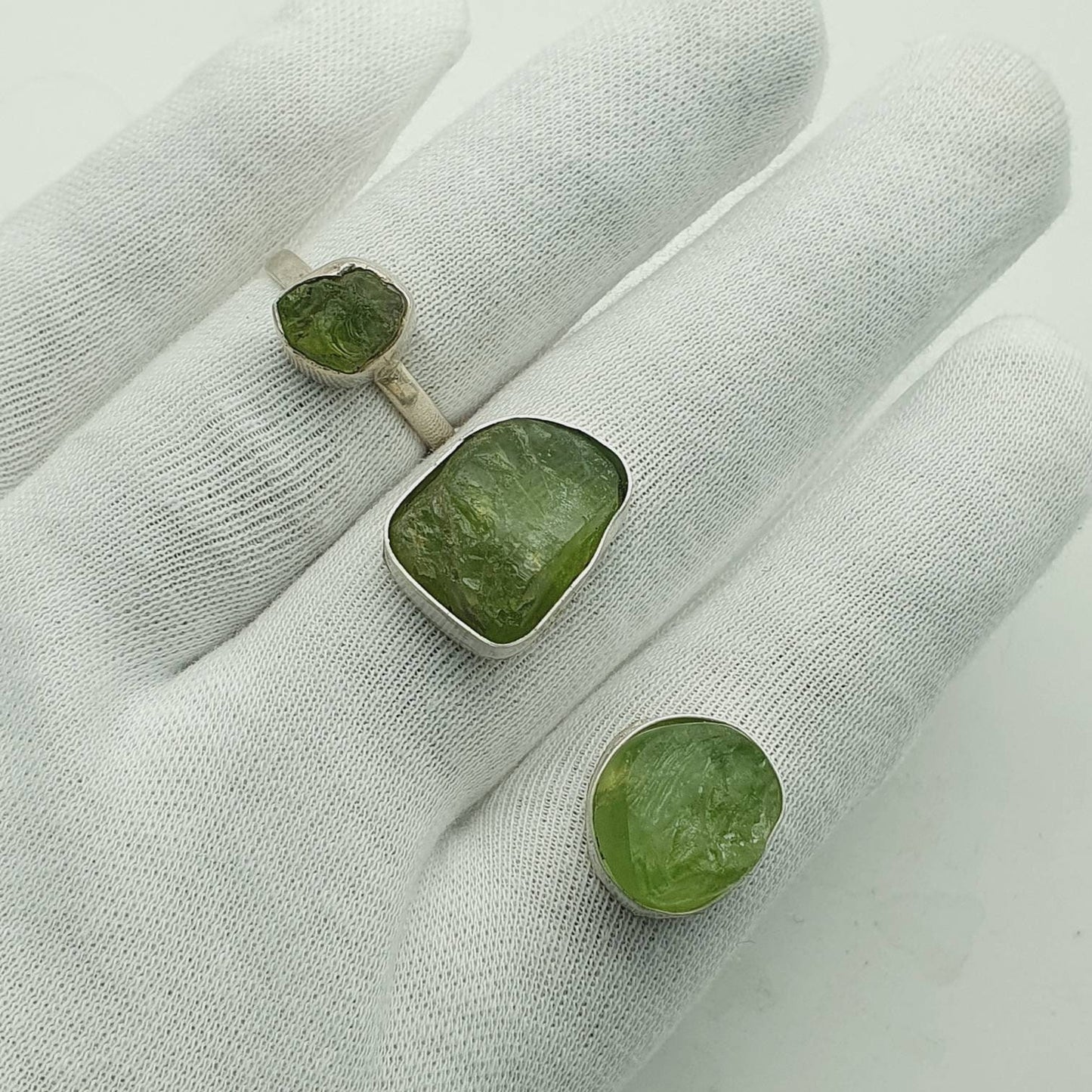 Genuine Raw Peridot Rings