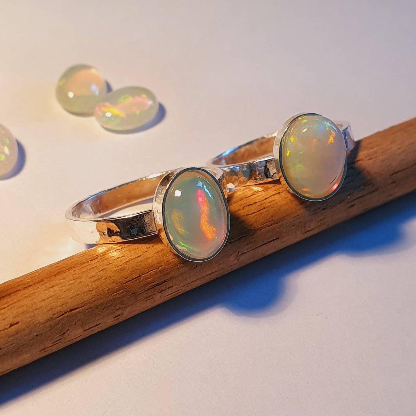 Natiral Ethiopian Opal Ring handmade