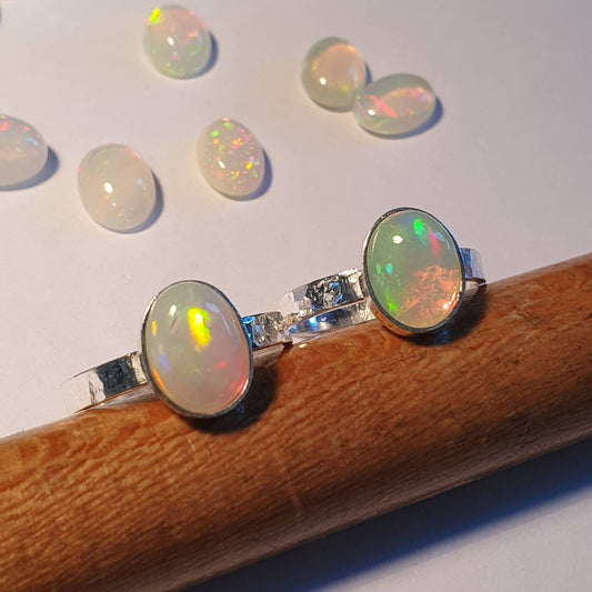 Natiral Ethiopian Opal Ring handmade