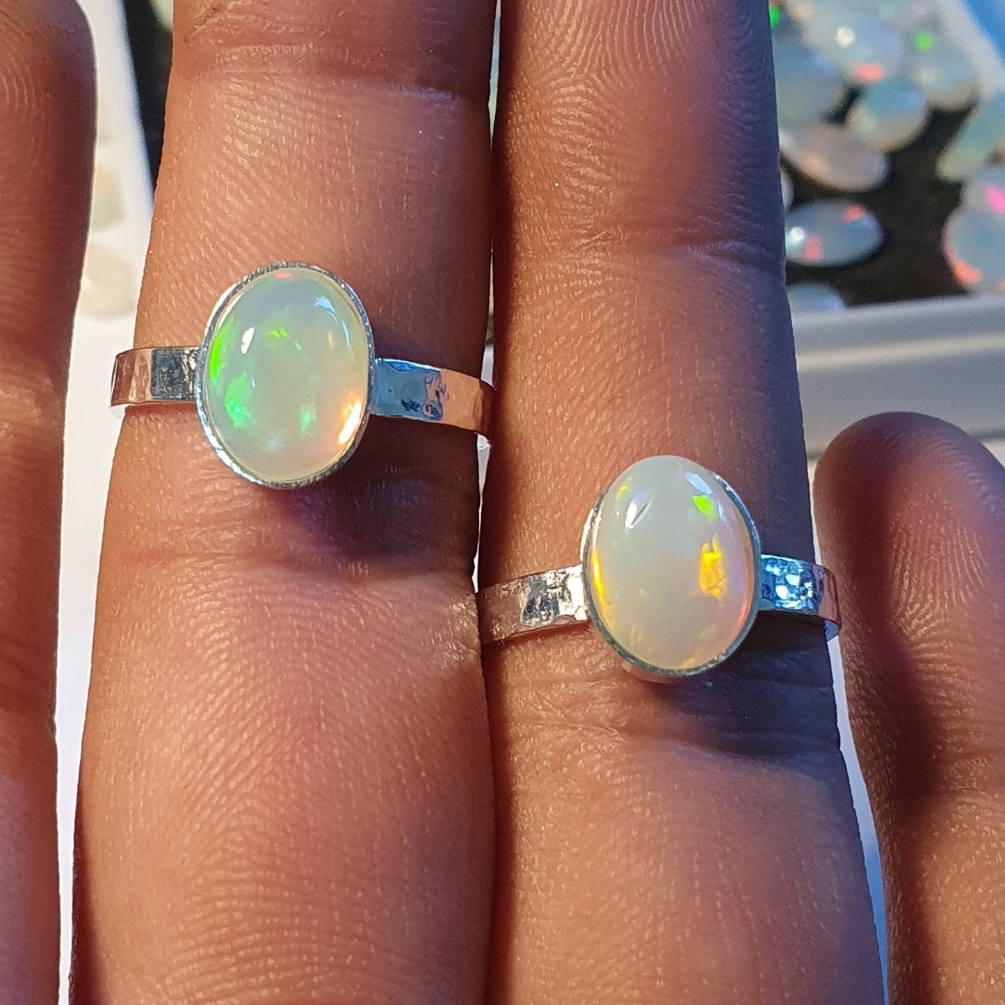 Natiral Ethiopian Opal Ring handmade