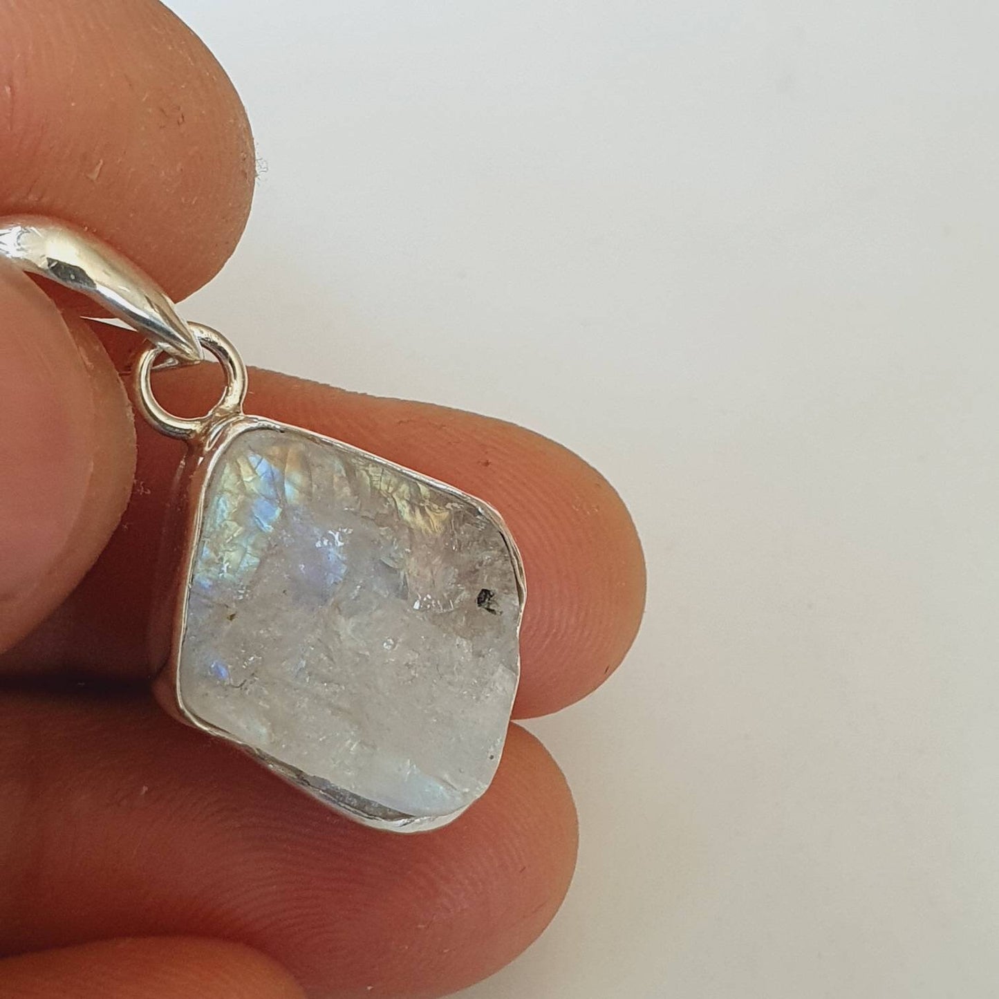 Raw moonstone pendant