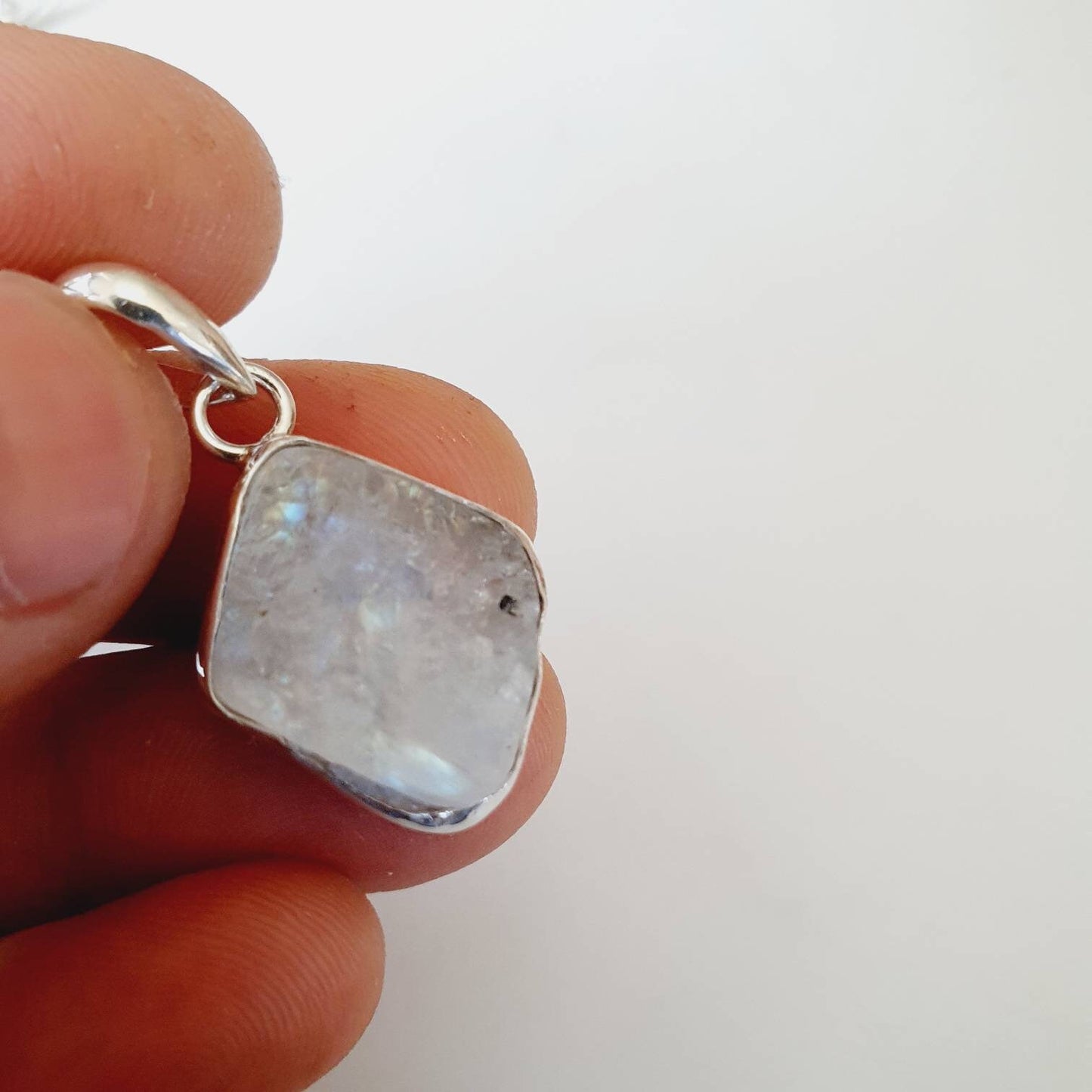Raw moonstone pendant