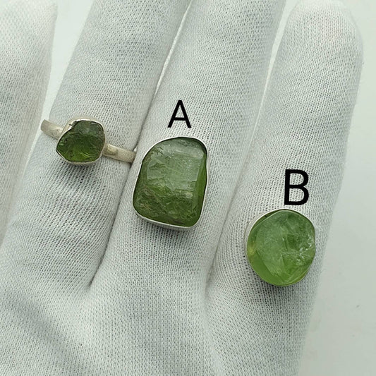 Genuine Raw Peridot Rings