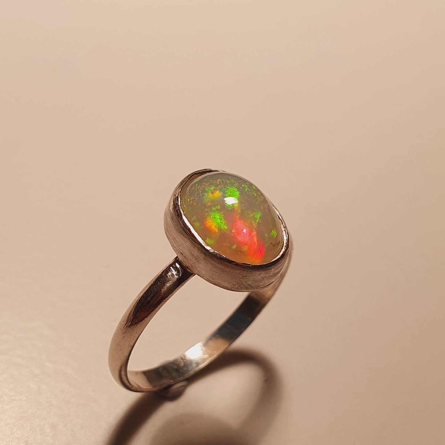 Natiral Ethiopian Opal Ring handmade