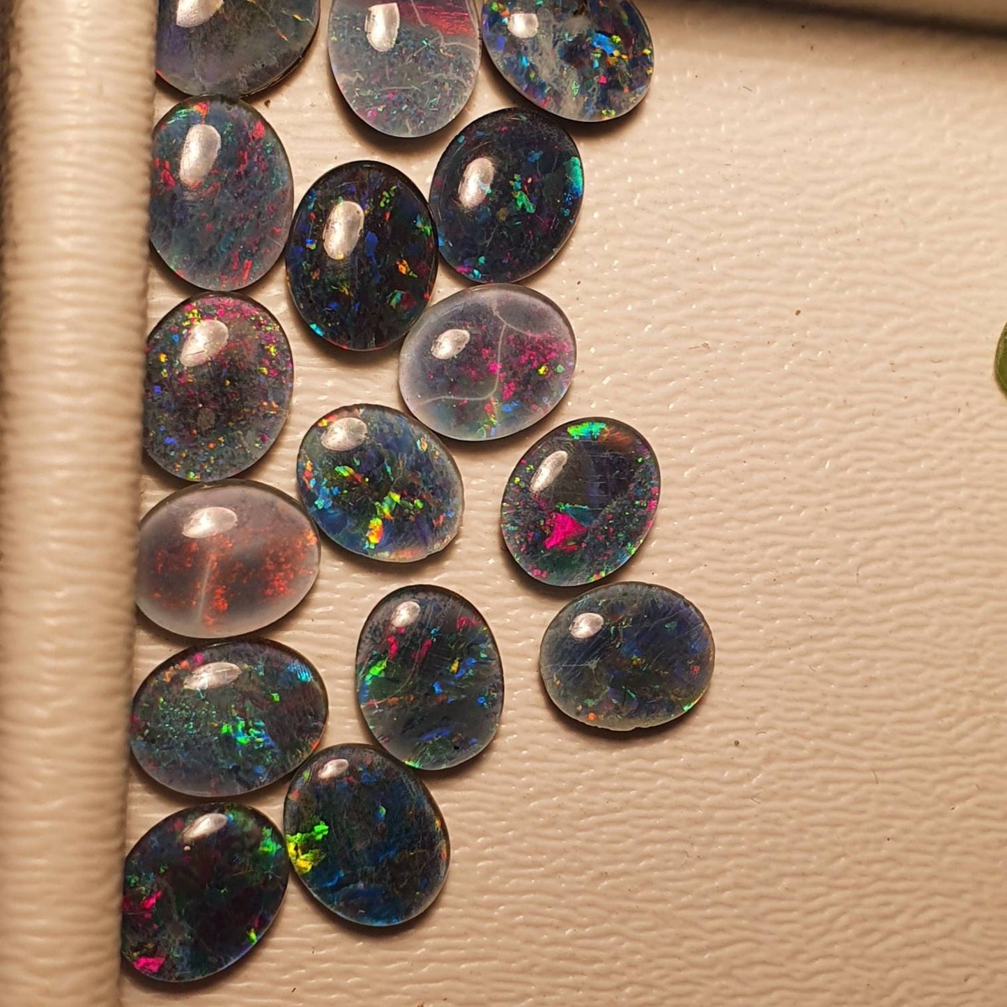 Genuine lightning ridge black opal ring handmade